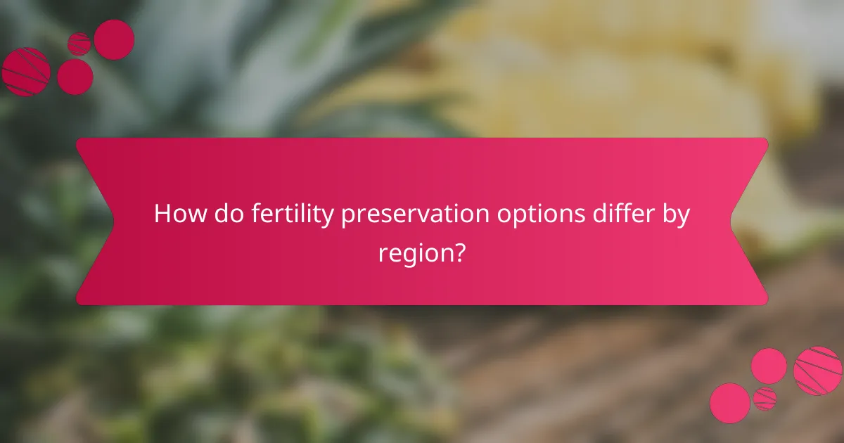 How do fertility preservation options differ by region?