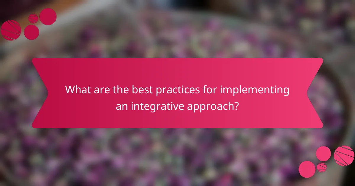 What are the best practices for implementing an integrative approach?