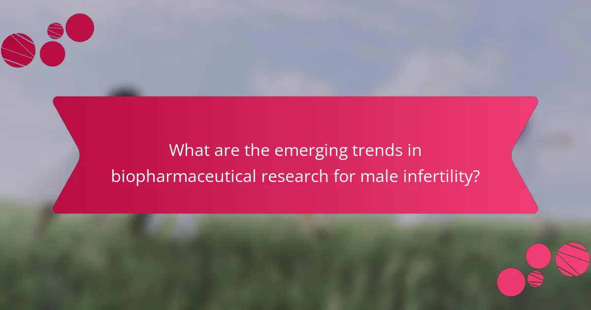 What are the emerging trends in biopharmaceutical research for male infertility?