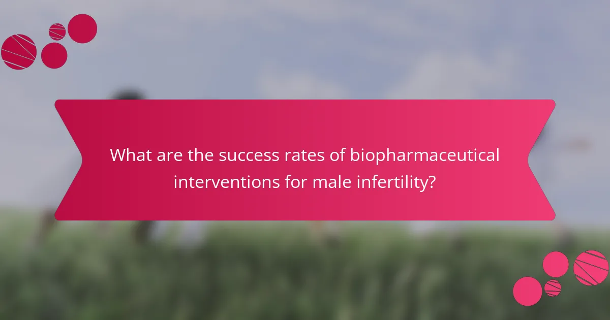 What are the success rates of biopharmaceutical interventions for male infertility?