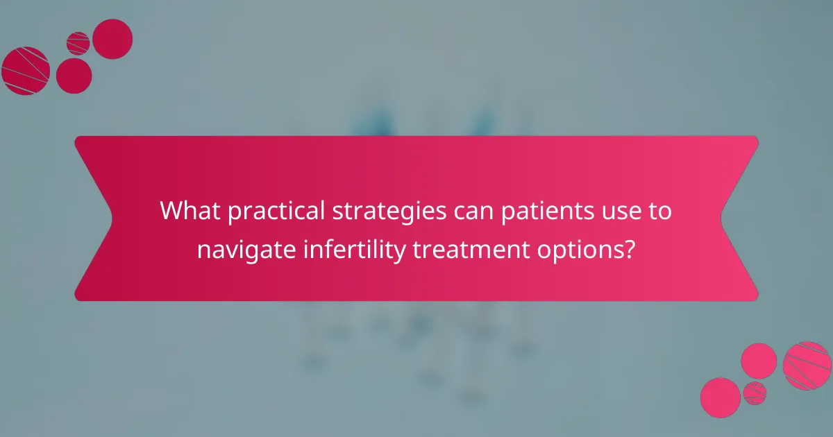 What practical strategies can patients use to navigate infertility treatment options?