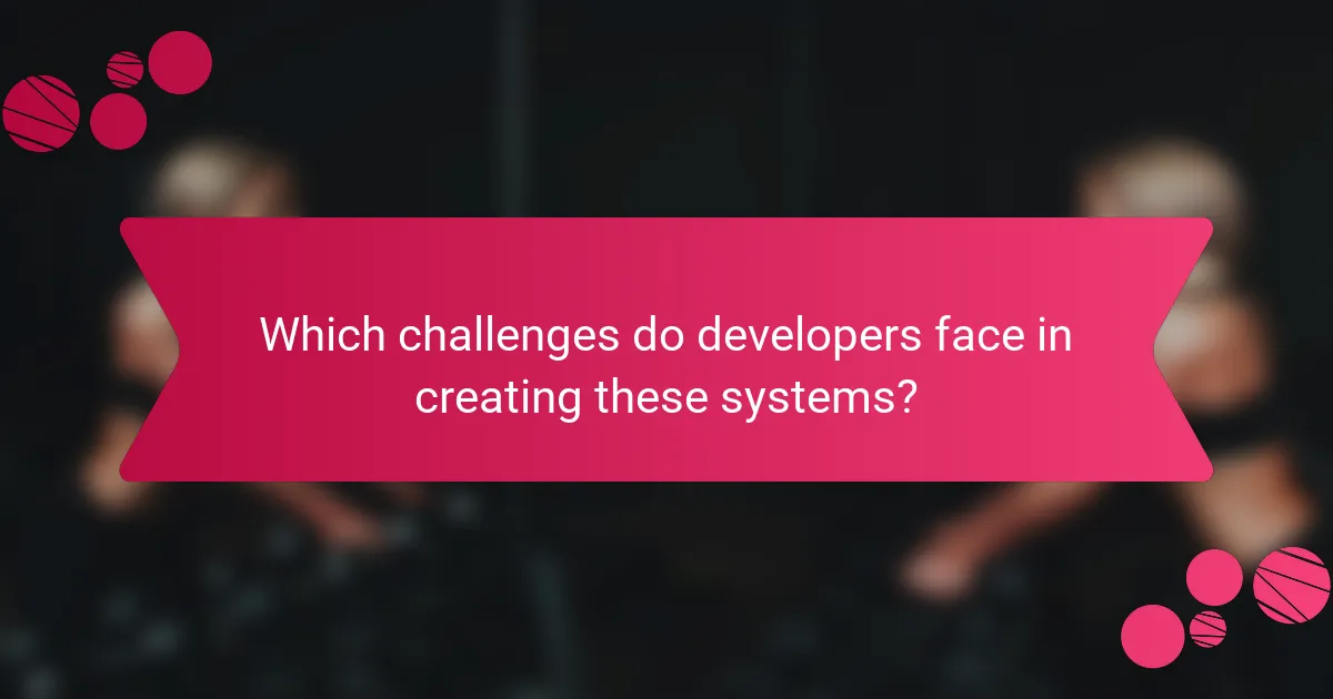 Which challenges do developers face in creating these systems?